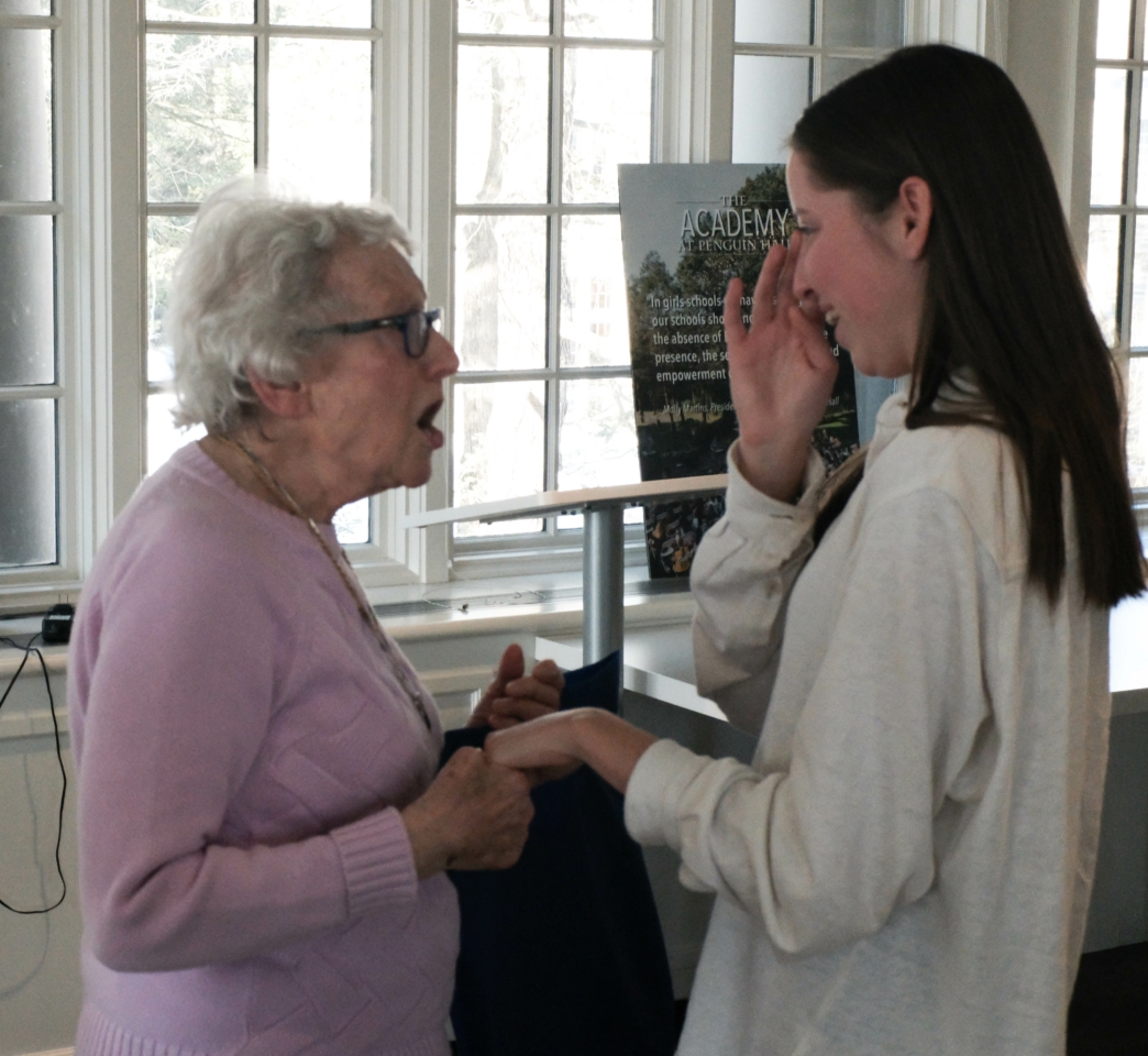 Holocaust Survivor Rita Kaplan speaks to students at The Academy at Penguin Hall